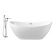 bathtub drain stopper kit Streamline Bath Set of Bathroom Tub and Faucet White Soaking Freestanding Tub