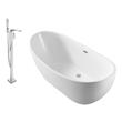 double jacuzzi tub Streamline Bath Set of Bathroom Tub and Faucet White Soaking Freestanding Tub