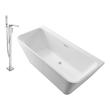 big freestanding bath Streamline Bath Set of Bathroom Tub and Faucet White Soaking Wall Adjacent Apron Tub