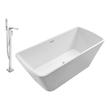 59 inch clawfoot tub Streamline Bath Set of Bathroom Tub and Faucet White Soaking Freestanding Tub