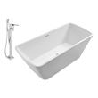 cedar wood bathtub Streamline Bath Set of Bathroom Tub and Faucet White Soaking Freestanding Tub