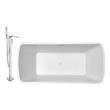 waste and overflow for freestanding tub Streamline Bath Set of Bathroom Tub and Faucet White Soaking Freestanding Tub