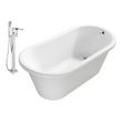 bathtub fitting kit Streamline Bath Set of Bathroom Tub and Faucet White Soaking Freestanding Tub