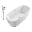 best stand alone tubs Streamline Bath Set of Bathroom Tub and Faucet White Soaking Freestanding Tub