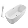 best shower and tub faucet sets Streamline Bath Set of Bathroom Tub and Faucet White Soaking Freestanding Tub