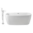 4 piece bathtub shower kit Streamline Bath Set of Bathroom Tub and Faucet White Soaking Freestanding Tub