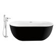 jacuzzi in bathtub Streamline Bath Set of Bathroom Tub and Faucet Black Soaking Freestanding Tub