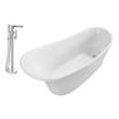 wooden bath tubs Streamline Bath Set of Bathroom Tub and Faucet White Soaking Freestanding Tub