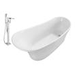 oval garden tub Streamline Bath Set of Bathroom Tub and Faucet White Soaking Freestanding Tub