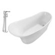 free standing bath feet Streamline Bath Set of Bathroom Tub and Faucet White Soaking Freestanding Tub