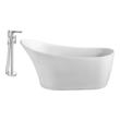 shower base tub Streamline Bath Set of Bathroom Tub and Faucet White Soaking Freestanding Tub