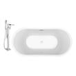 clawfoot tub with whirlpool jets Streamline Bath Set of Bathroom Tub and Faucet White Soaking Freestanding Tub