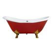 tub and shower parts Streamline Bath Bathroom Tub Red Soaking Clawfoot Tub