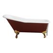 wooden soaking tub Streamline Bath Bathroom Tub Red Soaking Clawfoot Tub