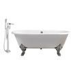 bathroom tub shower tile ideas Streamline Bath Set of Bathroom Tub and Faucet White Soaking Clawfoot Tub