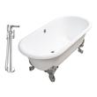 free standing bathroom Streamline Bath Set of Bathroom Tub and Faucet White Soaking Clawfoot Tub