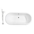 59 inch soaking tub Streamline Bath Set of Bathroom Tub and Faucet White Soaking Clawfoot Tub
