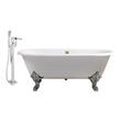 maax soaker tub Streamline Bath Set of Bathroom Tub and Faucet White Soaking Clawfoot Tub