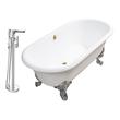 solid surface freestanding tub Streamline Bath Set of Bathroom Tub and Faucet White Soaking Clawfoot Tub