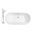solid surface tub Streamline Bath Set of Bathroom Tub and Faucet White Soaking Clawfoot Tub