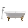 double ended freestanding tub Streamline Bath Set of Bathroom Tub and Faucet White Soaking Clawfoot Tub