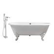 double ended whirlpool bath Streamline Bath Set of Bathroom Tub and Faucet White Soaking Clawfoot Tub