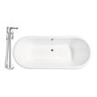 bear in bathtub Streamline Bath Set of Bathroom Tub and Faucet White Soaking Clawfoot Tub