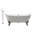 free standing tub with shower ideas Streamline Bath Set of Bathroom Tub and Faucet White Soaking Clawfoot Tub
