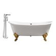 maax freestanding tub Streamline Bath Set of Bathroom Tub and Faucet White Soaking Clawfoot Tub