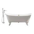 footed tubs for sale Streamline Bath Set of Bathroom Tub and Faucet White Soaking Clawfoot Tub