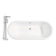 bathtub top Streamline Bath Set of Bathroom Tub and Faucet White Soaking Clawfoot Tub
