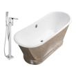 70 inch soaking tub Streamline Bath Set of Bathroom Tub and Faucet Chrome  Soaking Freestanding Tub