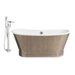 70 inch soaking tub Streamline Bath Set of Bathroom Tub and Faucet Chrome  Soaking Freestanding Tub