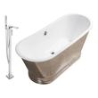 59 inch clawfoot tub Streamline Bath Set of Bathroom Tub and Faucet Chrome  Soaking Freestanding Tub