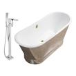 free standing oval bathtub Streamline Bath Set of Bathroom Tub and Faucet Chrome  Soaking Freestanding Tub