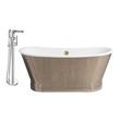59 inch freestanding bathtub Streamline Bath Set of Bathroom Tub and Faucet Chrome  Soaking Freestanding Tub