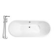 tub support Streamline Bath Set of Bathroom Tub and Faucet White Soaking Freestanding Tub