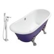 resin bathtub Streamline Bath Set of Bathroom Tub and Faucet Purple Soaking Clawfoot Tub