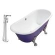 pedestal bathtub Streamline Bath Set of Bathroom Tub and Faucet Purple Soaking Clawfoot Tub
