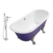59 soaking tub Streamline Bath Set of Bathroom Tub and Faucet Purple Soaking Clawfoot Tub
