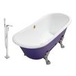 wooden tubs for sale Streamline Bath Set of Bathroom Tub and Faucet Purple Soaking Clawfoot Tub