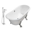 loose standing baths Streamline Bath Set of Bathroom Tub and Faucet Purple Soaking Clawfoot Tub