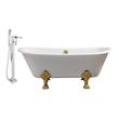 pedestal bathtub with shower Streamline Bath Set of Bathroom Tub and Faucet Purple Soaking Clawfoot Tub