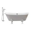 free standing bath Streamline Bath Set of Bathroom Tub and Faucet Purple Soaking Clawfoot Tub