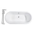 roll top tub Streamline Bath Set of Bathroom Tub and Faucet White Soaking Freestanding Tub
