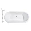 freestanding whirlpool tub for two Streamline Bath Set of Bathroom Tub and Faucet White Soaking Freestanding Tub
