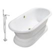 foot bath tub Streamline Bath Set of Bathroom Tub and Faucet White Soaking Freestanding Tub