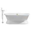 foot bath tub Streamline Bath Set of Bathroom Tub and Faucet White Soaking Freestanding Tub