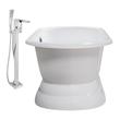 67 tub Streamline Bath Set of Bathroom Tub and Faucet White Soaking Freestanding Tub