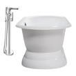 jetted tub for two Streamline Bath Set of Bathroom Tub and Faucet White Soaking Freestanding Tub